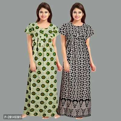 Stylish Cotton Nightdress For Women Pack Of 2-thumb0