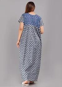 Trendy Cotton Blue Short Sleeves Nightwear For Women-thumb3