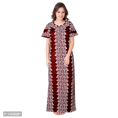 JVSP 100% Cotton Nighty for Women || Long Length Printed Nighty/Maxi/Night Gown/Night Dress/Nightwear Inner  Sleepwear for Women's (Combo Pack of 2)-thumb4