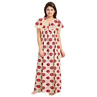 Nandini Women Wear Cotton Nighty Sleepwear Nightdress Nighty Long Maxi Free Size Nighties Combo (Pack of 2) Blue,White-thumb3