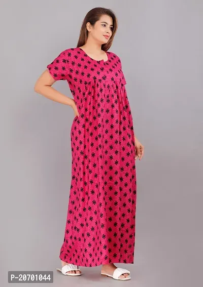 Trendy Cotton Pink Short Sleeves Nightwear For Women-thumb0