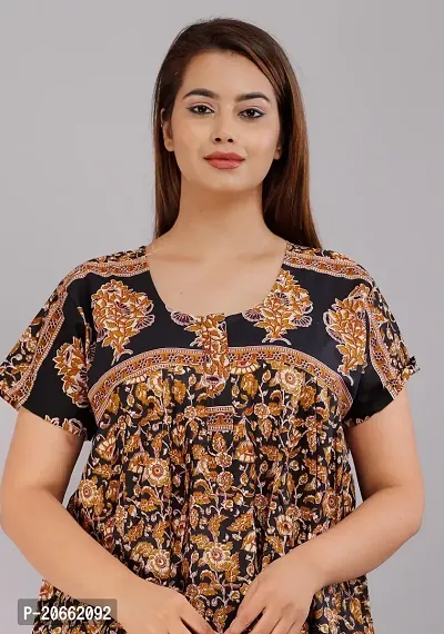 Trendy Cotton Brown Short Sleeves Nightwear For Women-thumb3