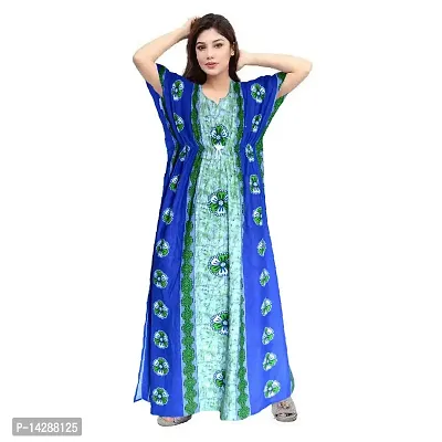JVSP Women's Fashion Cotton Printed Full Length Maxi Night Gown Maternity Wear Kaftan Maxi Nighty (Combo Pack of 2)-thumb4