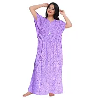 Stylish Embellished rich long Printed nightwear Combo Pack of 2-thumb1