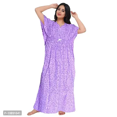 Stylish Embellished rich long Printed nightwear Combo Pack of 2-thumb2