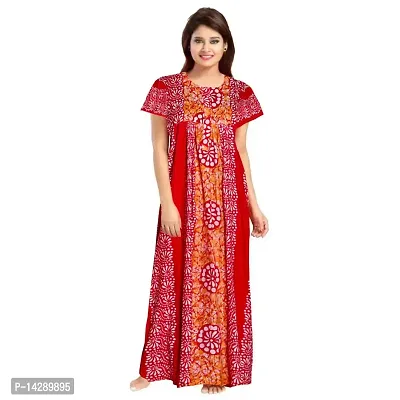 Lorina Women's Cotton Printed Attractive Maternity Wear Comfortable Maxi Nightdresses ( Combo Pack of 2 PCs.)-thumb2