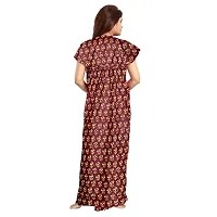 JVSP Women's Wear Pure Cotton Printed Nightgown Cotton Maternity Wear Kaftan Maxi Long Nighty (Combo Pack of 2 Pieces)-thumb3