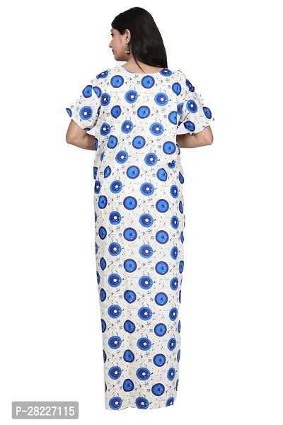 Elegant Cotton Blend Printed Maternity Feeding Nighty For Women-thumb2