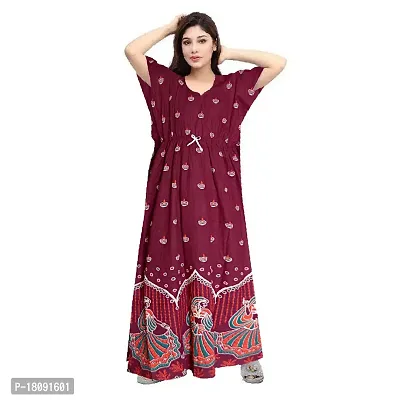 Stylish Embellished rich long Printed nightwear Combo Pack of 2-thumb4