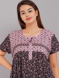 Trendy Cotton Black Short Sleeves Nightwear For Women-thumb2