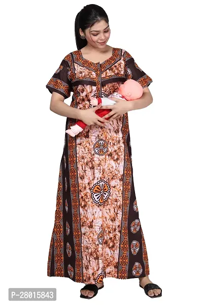 Women Printed Feeding Nighty For Maternity Wear In Amazing Colors And Best Fabric Pack Of 2-thumb2