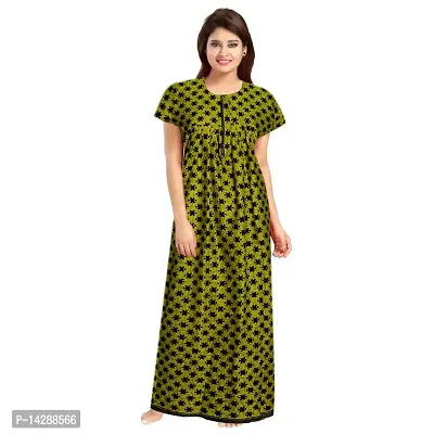 Nandini Women's Cotton Block Print Maxi Nighty (ComboNT7369 XL Orange, Green_Orange, Green_XL)-thumb2