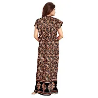 Nandini Casual Wear Pure Cotton Maxi Nighty for Women Blue,Black-thumb2