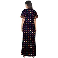 Nandini Casual Wear Pure Cotton Maxi Nighty for Women Maroon,Beige-thumb4