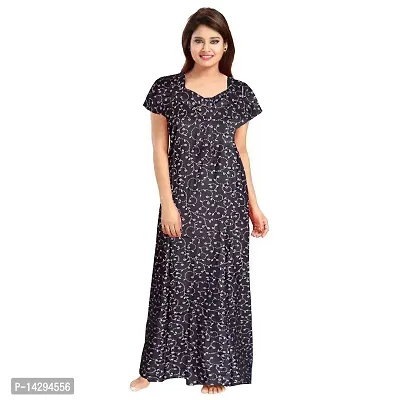 Lorina Women's Cotton Maxi Nighty Night Gown, Free Size Combo Pack of 2 Pieces-thumb4