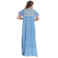 Mudrika Women's Cotton All Over Print Maxi Night Gown (ComboNT6772 L Purple, Blue_Purple, Blue_L)-thumb2