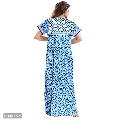 Mudrika Women's Cotton All Over Print Maxi Night Gown (ComboNT6772 L Purple, Blue_Purple, Blue_L)-thumb3