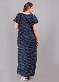 Trendy Cotton Navy Blue Short Sleeves Nightwear For Women-thumb3