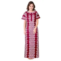 JVSP 100% Cotton Nighty for Women || Full Length Printed Nighty/Maxi/Night Gown/Night Dress/Nightwear Inner  Sleepwear for Women's (Combo Pack of 2)-thumb1