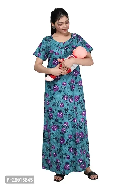 Women Printed Feeding Nighty For Maternity Wear In Amazing Colors And Best Fabric Pack Of 2-thumb2