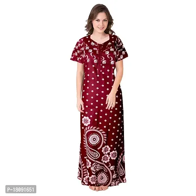 Stylish Embellished rich long Printed nightwear Combo Pack of 2-thumb2