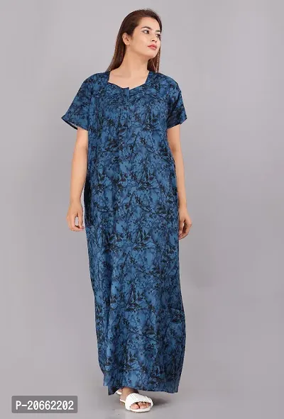 Trendy Cotton Blue Short Sleeves Nightwear For Women-thumb0
