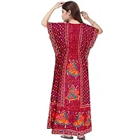 Lorina Women's Pure Cotton Printed Regular Wear Kaftan Maxi Nighties-thumb4