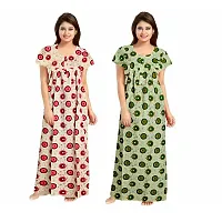 Nandini Women's Soft Cotton Sleepwear Nighty (Combo Pack of 2 Pcs) Multi-Colours-thumb1