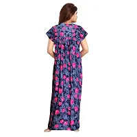 Nandini Women's Pure Cotton Regular Jaipuri Maxi Nighty (Multicolor, Free Size) Blue,Pink-thumb2