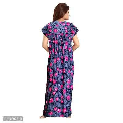 Nandini Women's Pure Cotton Regular Jaipuri Maxi Nighty (Multicolor, Free Size) Blue,Pink-thumb3