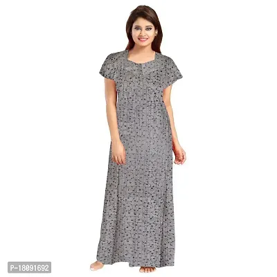 Stylish Embellished rich long Printed nightwear Combo Pack of 2-thumb2