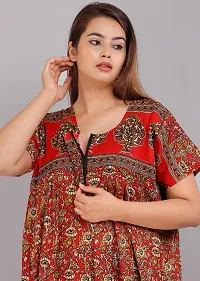 Trendy Cotton Red Short Sleeves Nightwear For Women-thumb2