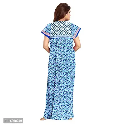 Mudrika Women's Pure Cotton Regular Jaipuri Maxi Nighty (Multicolor, Free Size)-thumb5