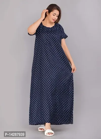 JVSP Stylish Cotton Printed Nighty for Women Sleepwear Half Sleeve Night Dress Maternity Wear Kaftan Maxi Full Lengh Nightdresses Combo of 2 Nighty-thumb2