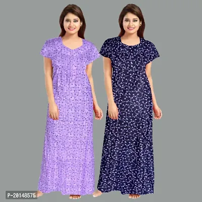 Stylish Cotton Nightdress For Women Pack Of 2