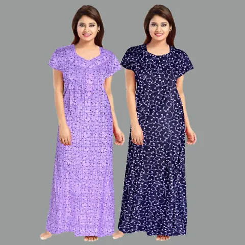 Stylish Cotton Nighty/Nightdress For Women Pack Of 2