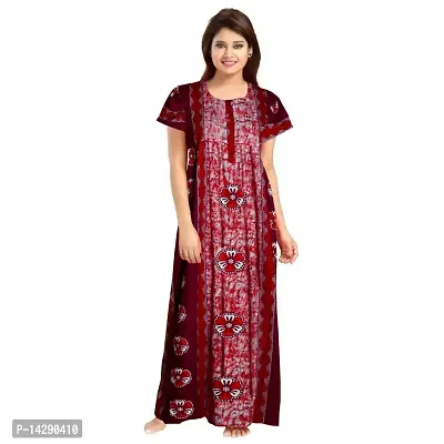 JVSP 100% Cotton Nighty for Women || Long Length Printed Nighty/Maxi/Night Gown/Night Dress/Nightwear Inner  Sleepwear for Women's (Combo Pack of 2)-thumb2