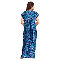 Nandini Women's Cotton Maxi Nighty Full Length 55 inch Maxi Dress with Front Zip Regular Sleepwear Night Gown (Multicolor,Free Size)-thumb2