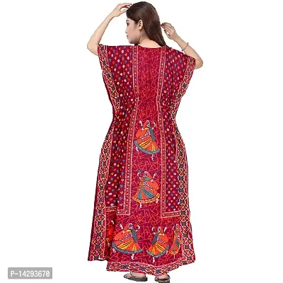 Mudrika Women's Cotton Printed Nightwear Kaftan/Nighty/Maxi/Gown/Nightdress-thumb5