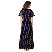 Khushi Print Women's Cotton Printed Ankle Length Nighty (SON7082 L_Multicolor_L)-thumb1