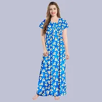Mudrika Women?s Cotton Floral Long Nighty/Night Wear/Gown Nighty Maxi (Multi Colored ) Upto XXL Size Combo Pack of 2 Pieces (Multicolored_Free Size)-thumb1