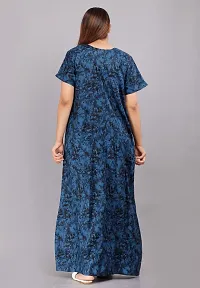 Trendy Cotton Blue Short Sleeves Nightwear For Women-thumb3