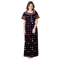 Lorina Women's Attractive Cotton Printed Maxi Sleepwear Long Nighty(Pack of 2) Blue,Red-thumb3