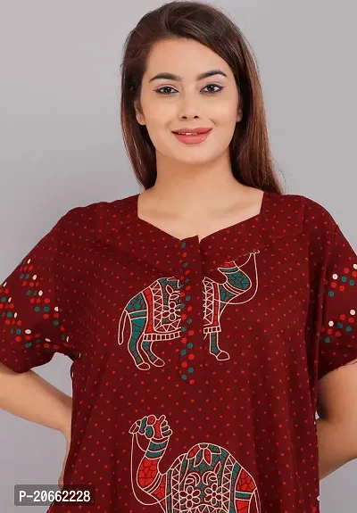 Trendy Cotton Brown Short Sleeves Nightwear For Women-thumb3