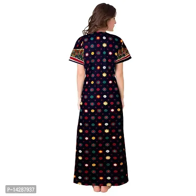 Nandini Women's Cotton Tie-dye Maxi Nighty (ComboNT6777_Multicolour_Free Size)-thumb3