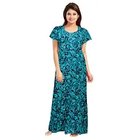 Lorina Women's Cotton Printed Full Length Maxi Maternity Wear Nighties-thumb1