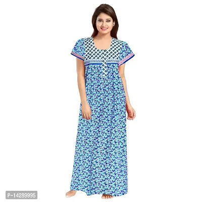 Nandini Women's Cotton Block Print Maxi Nighty (Pack of 2, Red  Blue, XX-Large)-thumb2