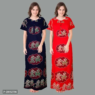 Stylish Cotton Nightdress For Women Pack Of 2