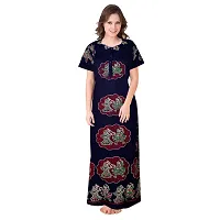 Mudrika Women's Cotton Embellished Maxi Nighty (Pack of 2) (ComboNT10346 XL_Maroon  Red)-thumb3