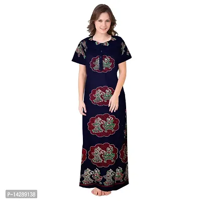 Mudrika Women's Cotton Embellished Maxi Nighty (Pack of 2) (ComboNT10346 XL_Maroon  Red)-thumb4